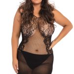 Lace Fantasy Mini Dress - Black - 1x-3x