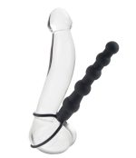 Silicone Love Rider Beaded Dual Penetrator - Black - Image 3