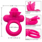 Silicone Rechargeable Dual Butterfly Ring - Pink - Image 8