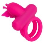 Silicone Rechargeable Dual Butterfly Ring - Pink - Image 7
