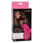 Silicone Rechargeable Dual Butterfly Ring - Pink - Image 11