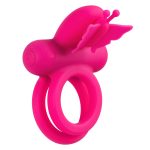 Silicone Rechargeable Dual Butterfly Ring - Pink - Image 4