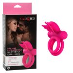 Silicone Rechargeable Dual Butterfly Ring - Pink - Image 6