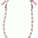 Nipple Play Crystal Chain Nipple Clamps - Pink
