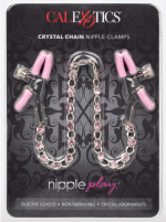 Nipple Play Crystal Chain Nipple Clamps - Pink - Image 6