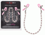 Nipple Play Crystal Chain Nipple Clamps - Pink - Image 2