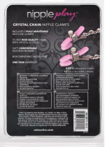 Nipple Play Crystal Chain Nipple Clamps - Pink - Image 3