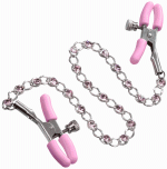 Nipple Play Crystal Chain Nipple Clamps - Pink - Image 5