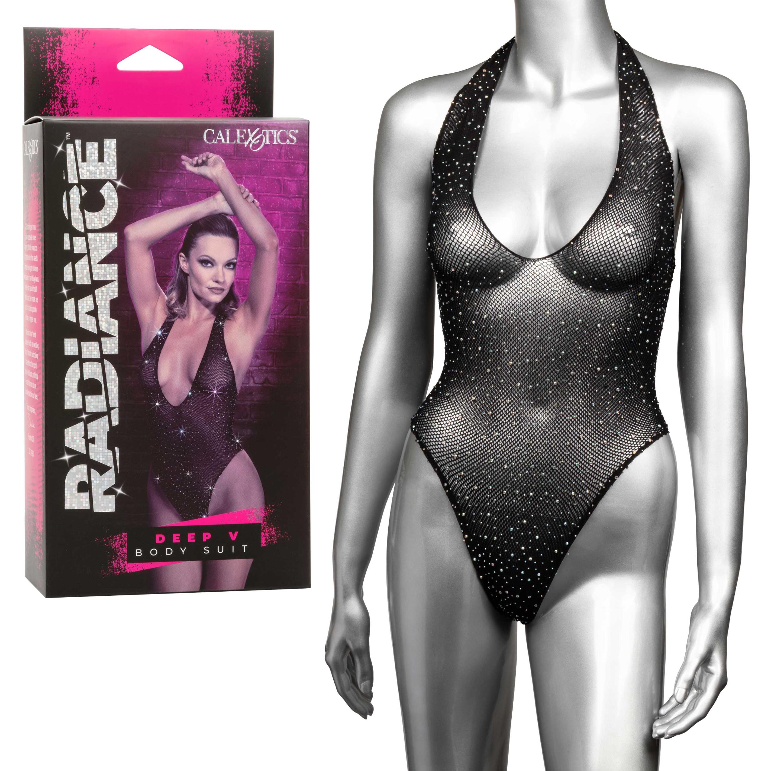HOSE3002053.jpg Radiance Deep v Body Suit - One Size - Black - Image 1