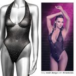 Radiance Deep v Body Suit - One Size - Black - Image 6