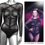 Radiance Long Sleeve Body Suit - One Size - Black - Image 5