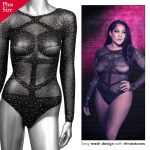 Radiance Long Sleeve Body Suit - Queen - Black - Image 5