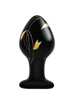 Secret Kisses - 3.5 Inch Handblown Glass Plug - Black - Image 2