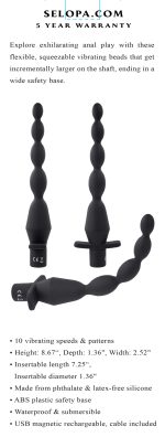 Vibrating Butt Beads - Black - Image 6
