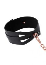 Brat Collar and Leash - Black - Rose Gold - Image 3