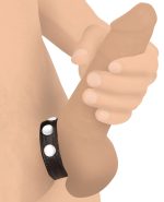 Cock Gear Leather Speed Snap Cock Ring - Black - Image 3
