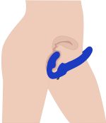 Revolver II Vibrating Strapless Strap on Dildo - Blue - Image 3