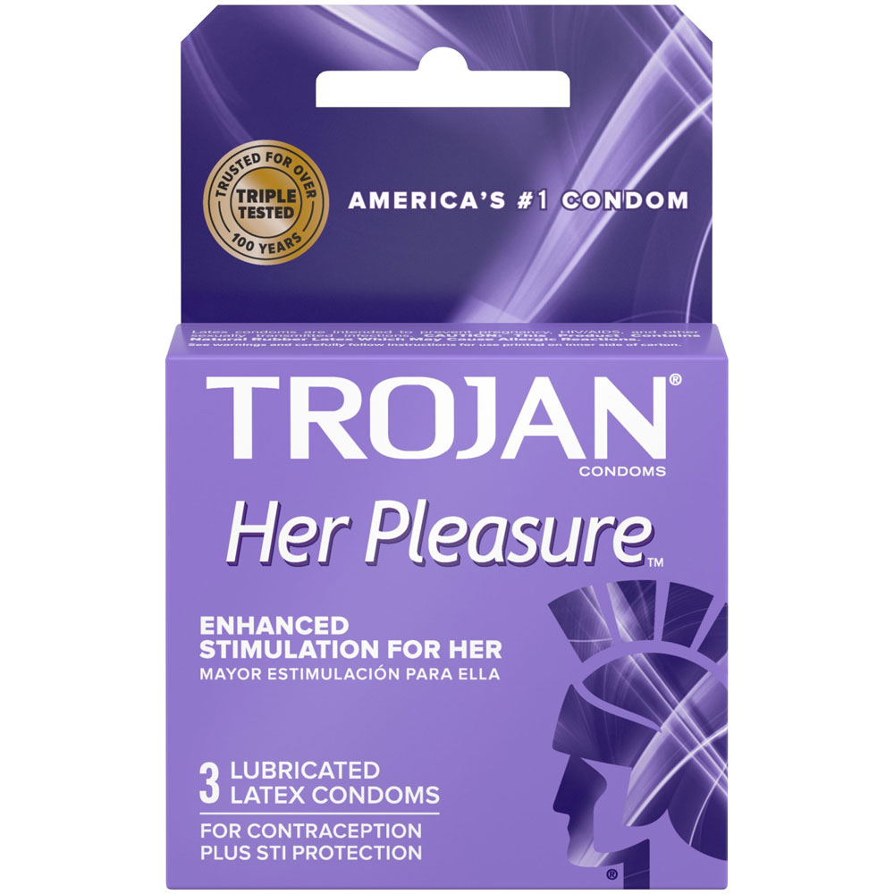 HOTJ97320.jpg Trojan Her Pleasure Sensations Lubricated Condoms - 3 Pack - Image 1