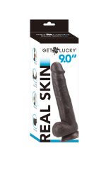 Real Skin 9 Dual Layer Dildo - Dark Brown