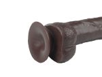 Real Skin 9 Dual Layer Dildo - Dark Brown - Image 4