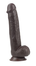 Real Skin 9 Dual Layer Dildo - Dark Brown - Image 8