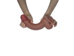 Real Skin 9 Dual Layer Dildo - Light Brown - Image 6