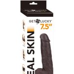 Real Skin 7.5 Dual Layer Dildo - Dark Brown