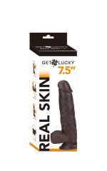 Real Skin 7.5 Dual Layer Dildo - Dark Brown