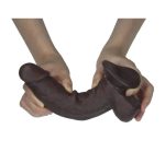Real Skin 7.5 Dual Layer Dildo - Dark Brown - Image 8