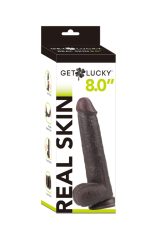 Real Skin 8 Dual Layer Dildo - Dark Brown