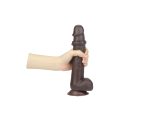 Real Skin 8 Dual Layer Dildo - Dark Brown - Image 4