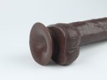 Real Skin 8 Dual Layer Dildo - Dark Brown - Image 3