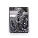 4 Piece Vibrating Anal Plug Set - Black - Image 2