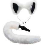 White Fox Tail Anal Plug and Ears Set