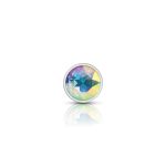 Clear Iridescent Round Gem Silver Metal Plug - Sm - Image 8