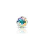 Clear Iridescent Round Gem Silver Metal Plug - Md - Image 4