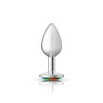 Rainbow Round Gem Silver Metal Plug - Sm - Image 6
