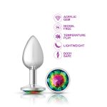 Rainbow Round Gem Silver Metal Plug - Sm - Image 3