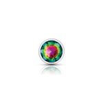 Rainbow Round Gem Silver Metal Plug - Md - Image 6