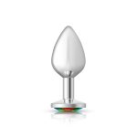 Rainbow Round Gem Silver Metal Plug - Md - Image 4