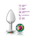 Rainbow Round Gem Silver Metal Plug - Md - Image 8