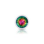 Rainbow Round Gem Silver Metal Plug - Lg - Image 5