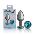 Teal Round Gem Gunmetal Metal Plug - Md - Image 6