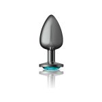 Teal Round Gem Gunmetal Metal Plug - Lg - Image 7