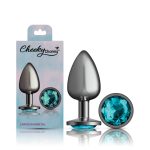Teal Round Gem Gunmetal Metal Plug - Lg - Image 8