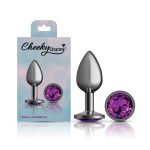 Purple Round Gem Gunmetal Metal Plug - Sm - Image 5