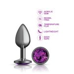 Purple Round Gem Gunmetal Metal Plug - Sm - Image 4