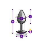 Purple Round Gem Gunmetal Metal Plug - Sm - Image 3