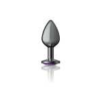 Purple Round Gem Gunmetal Metal Plug - Md - Image 4