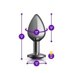 Purple Round Gem Gunmetal Metal Plug - Md - Image 3